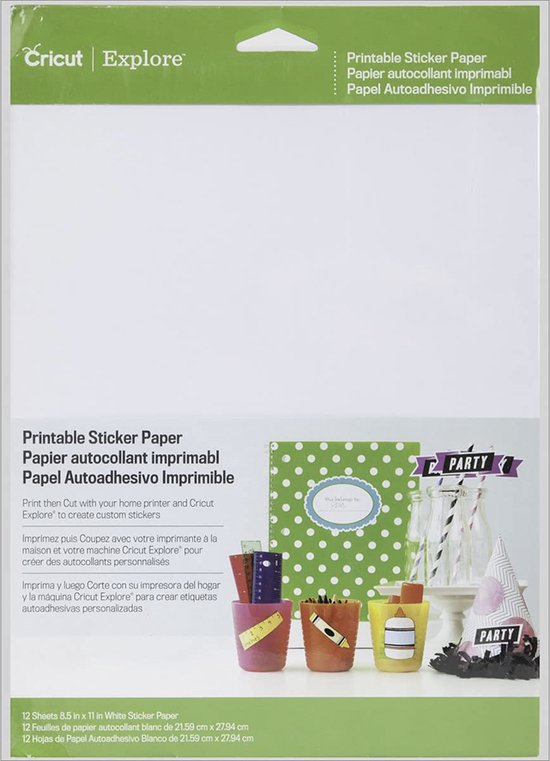 Haalbaar Leuk vinden gastheer Cricut bedrukbaar sticker papier A4, 12 vel | bol.com