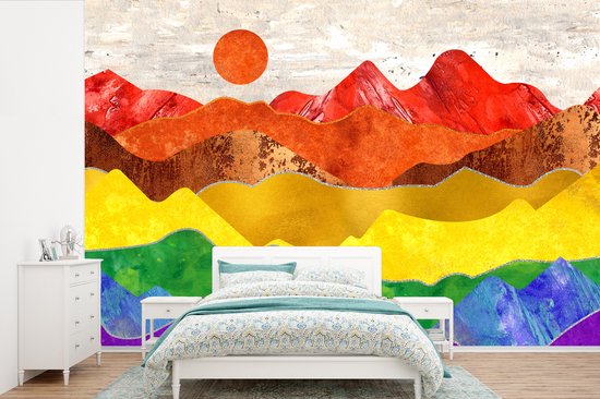 Papier peint - Papier peint photo Pride - Arc-en-ciel - Marbre - Largeur 450 cm x Hauteur 300 cm