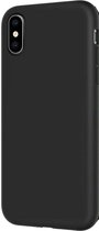 Siliconen Backcover Hoesje iPhone XS Zwart - Telefoonhoesje - Smartphonehoesje - Zonder Screen Protector