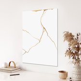 Akoestische panelen - Geluidsisolatie - Akoestische wandpanelen - Akoestisch schilderij AcousticBudget® - paneel met gouden Japanse Kintsugi kunst - design 138 - 50x70 - Wanddecora