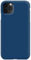 Siliconen Backcover Hoesje iPhone 11 Pro Max Blauw - Telefoonhoesje - Smartphonehoesje - Zonder Screen Protector