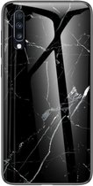 Backcover Marmerlook Hoesje Samsung Galaxy A70 Zwart - Telefoonhoesje - Smartphonehoesje - Zonder Screen Protector