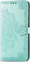 Mobigear Mandala Bookcase Hoesje - Geschikt voor Xiaomi Redmi Note 9S - Turquoise