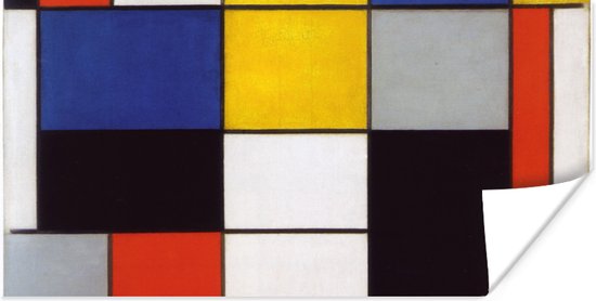 Poster Compositie A - Piet Mondriaan - 80x40 cm