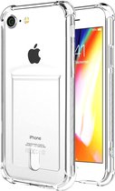 Crystal Backcase Shockproof Met Pasjeshouder Hoesje iPhone 6/6s Transparant - Telefoonhoesje - Smartphonehoesje - Zonder Screen Protector