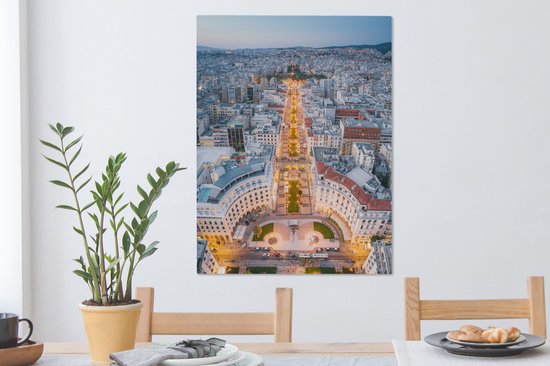Tableau sur toile Place Aristote à Thessalonique vue du ciel - 60x80 cm - Décoration murale