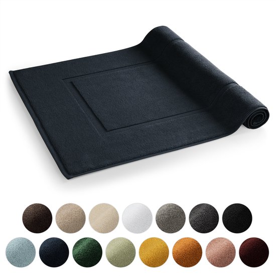 Tapis de Badmat Blumtal - Tapis de Douche Doux et Absorbant - 1200gsm - 51 x 79 cm - Bleu Foncé