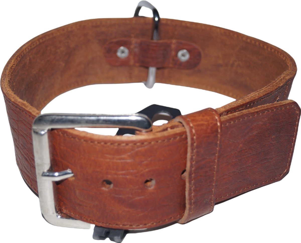 ALOKÉ Sciam Hondenhalsband / Halsband (01961SC) - Echt Leder - Bruin - Maat: XL+ - Nekomvang: 51 - 58,5 cm (GELIEVE ALVORENS BESTELLEN OPMETEN)
