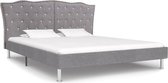 vidaXL Bedframe stof lichtgrijs 135x190 cm