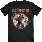 Iron Maiden - Senjutsu Eddie Warrior Circle Heren T-shirt - S - Zwart