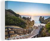 Canvas Schilderij Trap naar het strand van Algarve, Portugal - 60x40 cm - Wanddecoratie