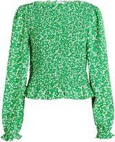 SisterS point Blouse Nix Ls4 Green Cream Flower Dames Maat - M