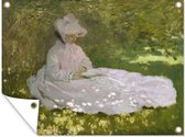 Tuinschilderij Lente - Schilderij van Claude Monet - 80x60 cm - Tuinposter - Tuindoek - Buitenposter