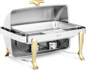 Royal Catering Chafing dish - GN 1/1 - gouden accenten - kap met rolluik - 9 L - 2 brandstofcellen - Royal Catering