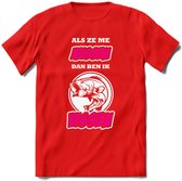 Als Ze Me Missen Dan Ben Ik Vissen T-Shirt | Roze | Grappig Verjaardag Vis Hobby Cadeau Shirt | Dames - Heren - Unisex | Tshirt Hengelsport Kleding Kado - Rood - 3XL