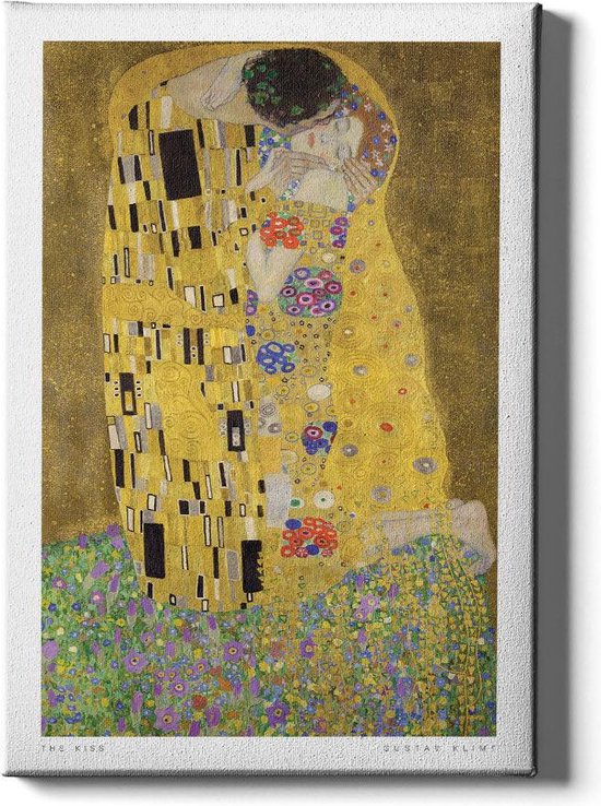 Walljar - Gustav Klimt - De Kus - Muurdecoratie - Canvas schilderij