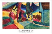 Walljar - Wassily Kandinsky - Landscape With Two Poplars - Muurdecoratie - Plexiglas schilderij