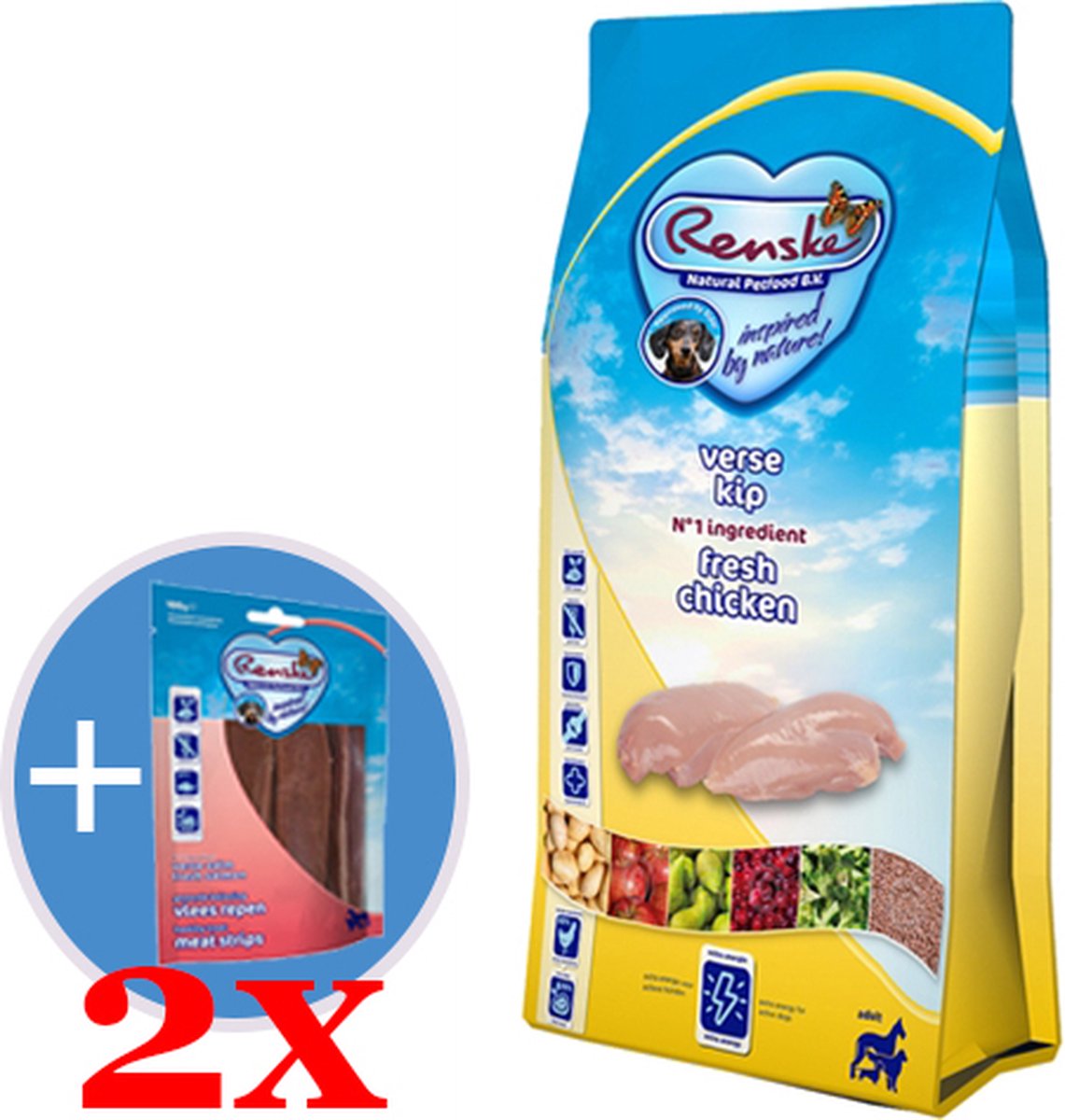 Renske  super premium adult kip graanvrij hondenvoer 12 kg