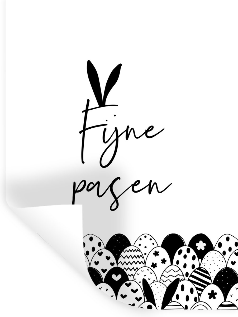 Muurstickers - Sticker Folie - Quotes - Fijne Pasen - Spreuken - Paaseieren - 90x120 cm - 