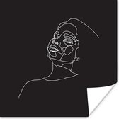 Illustration d'un visage de femme sur fond noir poster papier 30x30 cm - Tirage photo sur Poster (décoration murale salon / chambre)