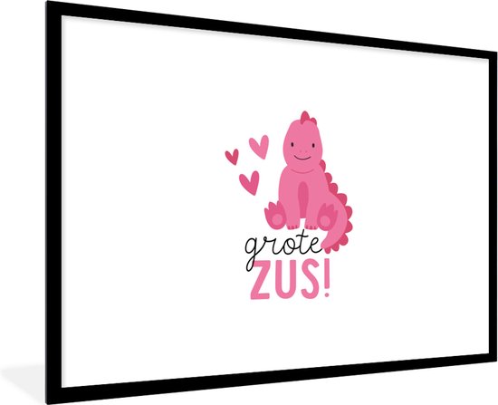 Cadre photo avec affiche - Sœurs - Sœur - Grande sœur ! - Citations - Proverbes - 120x80 cm - Cadre affiche