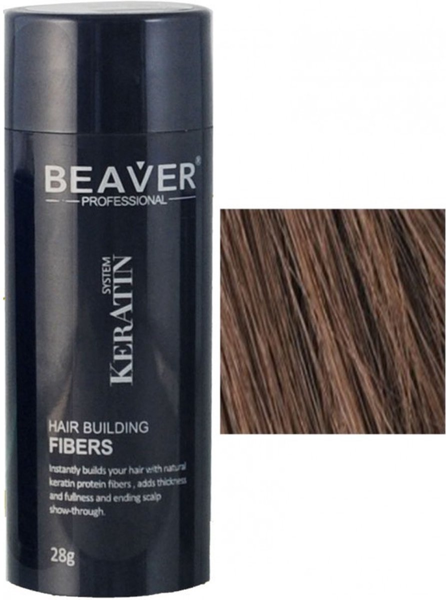 Beaver keratine haarvezels - Medium bruin (28 gr)