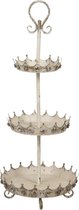 Etagère 3 laags Ø 43*102 cm Wit Ijzer Rond Fruitschaal etagère Serveerschaal