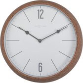 NeXtime - Wandklok -  30 cm - Kurk/ Glas - Wit - 'Cork'