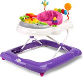 Baby Nora Toyz Loopstoel - Looptrainer - Loopwagen - Paars - 360° Draaibaar - Interactief Autospeelgoed