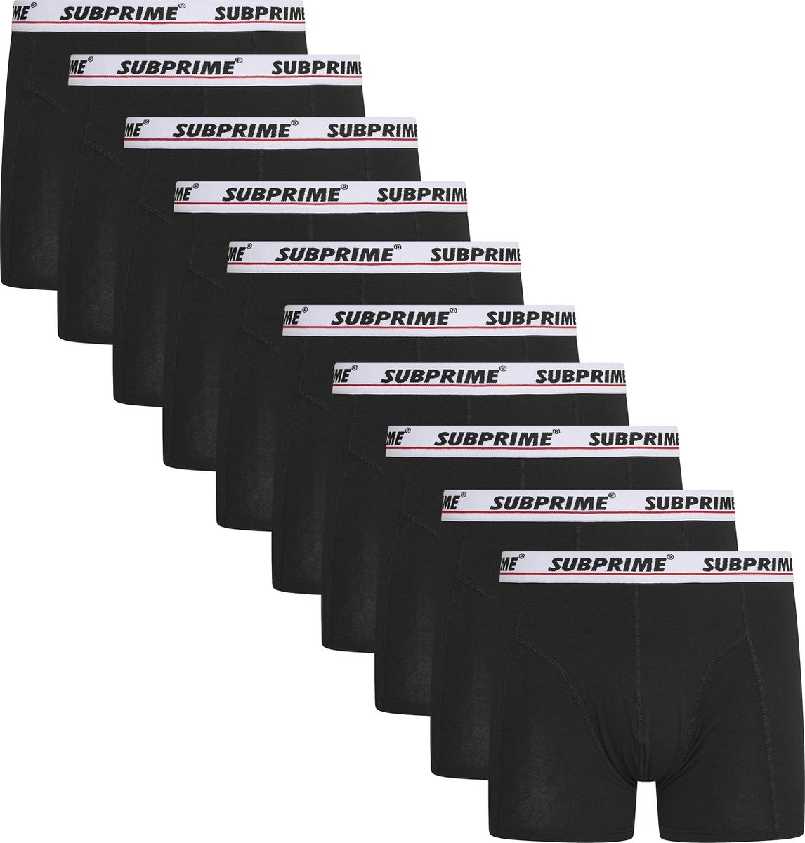 Subprime - Heren Onderbroeken 10-Pack Boxers Stripe - Zwart - Maat L