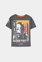 Disney Star Wars Kinder Tshirt -Kids 122- The Mandalorian Boba Fett - The Legend Grijs