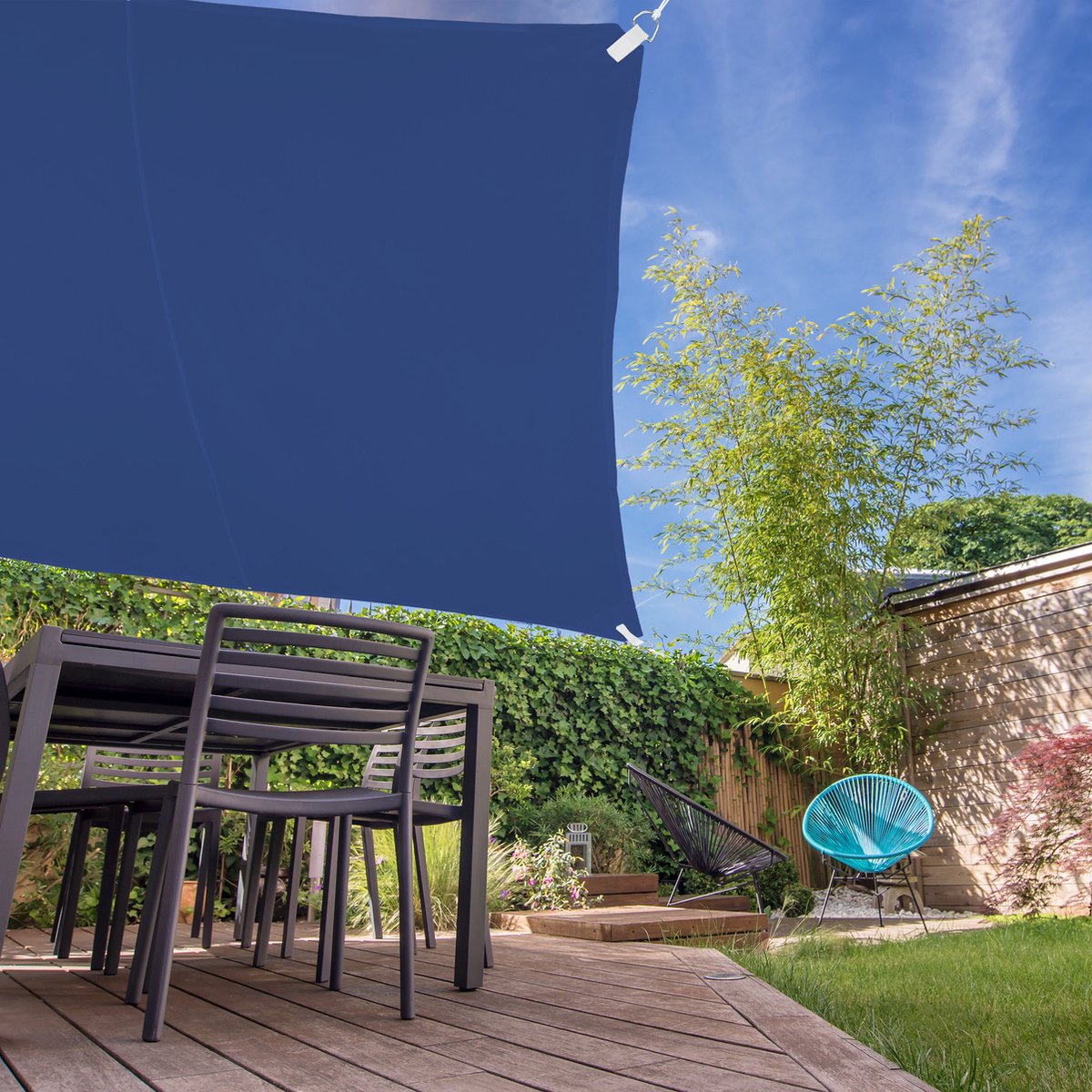 Zonweringsnet Rechthoekig 270 x 400 cm Waterdicht Zonwering met Uv- Bescherming, Weerbestendig Rechthoekig Zonnezeil Tuinluifel Zonnedoek Voor Buiten, Balkon, Tuin, Terras, Donkergrijs