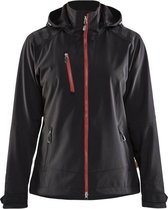 Blaklader Dames softshell jack 4719-2513 - Zwart/Rood - XL