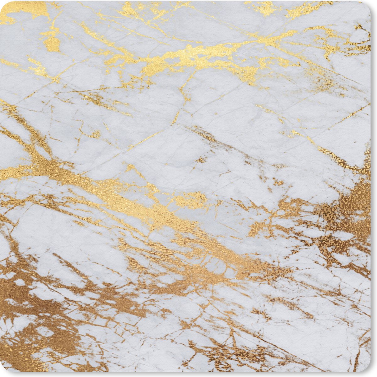 Muismat 30x30 cm - Mousepad Marmer - Patronen - Goud - Muismatten