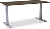 Zit-sta bureau elektrisch verstelbaar - MRC PRO-L 2.0 NEN-EN 527 | 140 x 80 cm | frame aluminium - blad bruin eiken | memory functie met 4 standen | 150kg draagvermogen