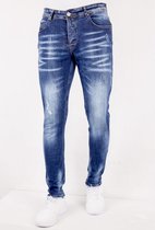 Slim Fit Jeans met Scheuren Heren - SLM-37 - Blauw