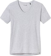 SCHIESSER dames Mix+Relax T-shirt, korte mouw, V-hals, grijs melange -  Maat: M