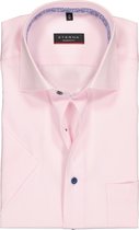 Eterna Modern Fit overhemd - korte mouw - roze (contrast) - Strijkvrij - Boordmaat: 38
