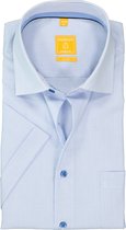Redmond modern fit overhemd - korte mouw - blauw (contrast) - Strijkvriendelijk - Boordmaat: 41/42