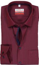 MARVELIS modern fit overhemd - bordeaux rood met blauw mini dessin (contrast) - Strijkvrij - Boordmaat: 40