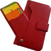 LuxeBass Hoesje geschikt voor Samsung Galaxy A30 / A50 / A50s Hoesje - Portemonnee Bookcase met extra Pasjeshouder - Rood - bookcase - boekhoesje - book case - boek hoesje