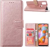 LuxeBass Hoesje geschikt voor Huawei Mate 30 Lite - Bookcase Rose Goud - portemonnee hoesje - telefoonhoes - gsm hoes - telefoonhoesjes