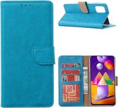 LuxeBass Hoesje geschikt voor Samsung Galaxy A42 - Bookcase Turquoise - portemonnee hoesje - telefoonhoes - gsm hoes - telefoonhoesjes