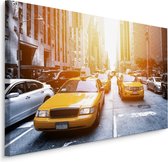 Schilderij - Gele Taxi's in de straten van New York, Premium Print