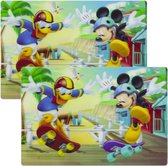 2x stuks 3D placemats Mickey en Donald skateboarden