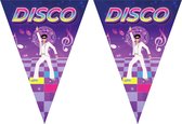 2x stuks disco thema vlaggetjes slingers/vlaggenlijnen paars van 5 meter - Saturday night fever - 70s - Feestartikelen/versiering