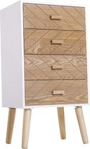 HOMdotCOM Nachtkastje Nordic hout/wit 40 x 30 x 75 cm