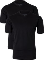 CASA MODA T-shirts (2-pack) - V-neck - zwart - Maat: L