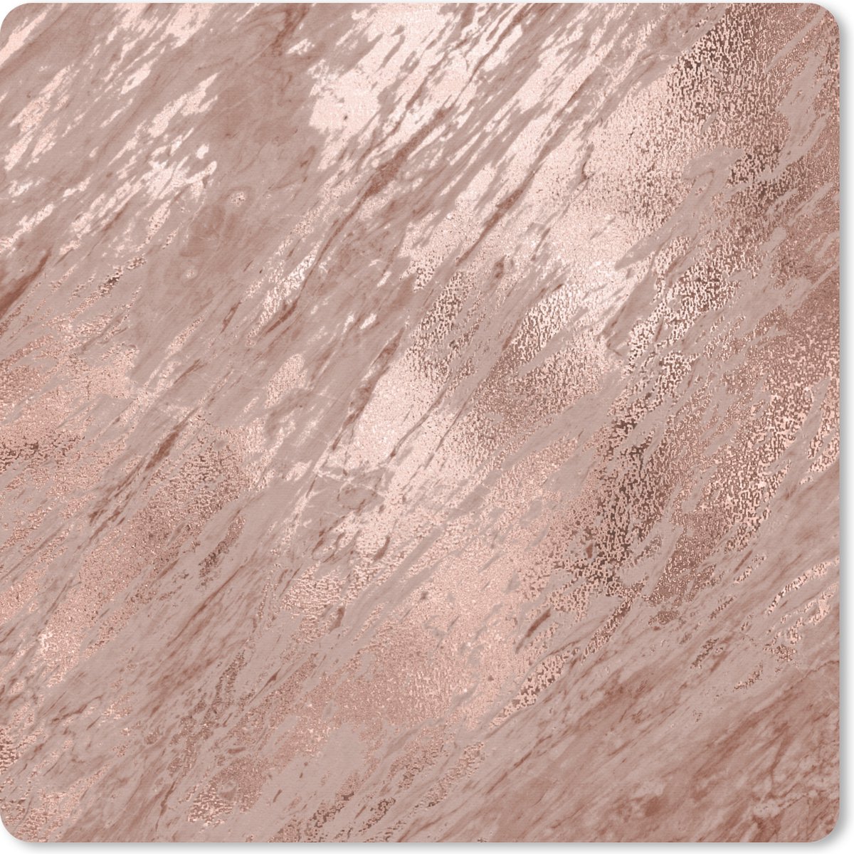 Muismat 20x20 cm - Mousepad Marmer - Rosé - Goud - Muismatten