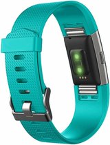 Luxe Siliconen Bandje  large voor FitBit Charge 2 – groen | Watchbands-shop.nl